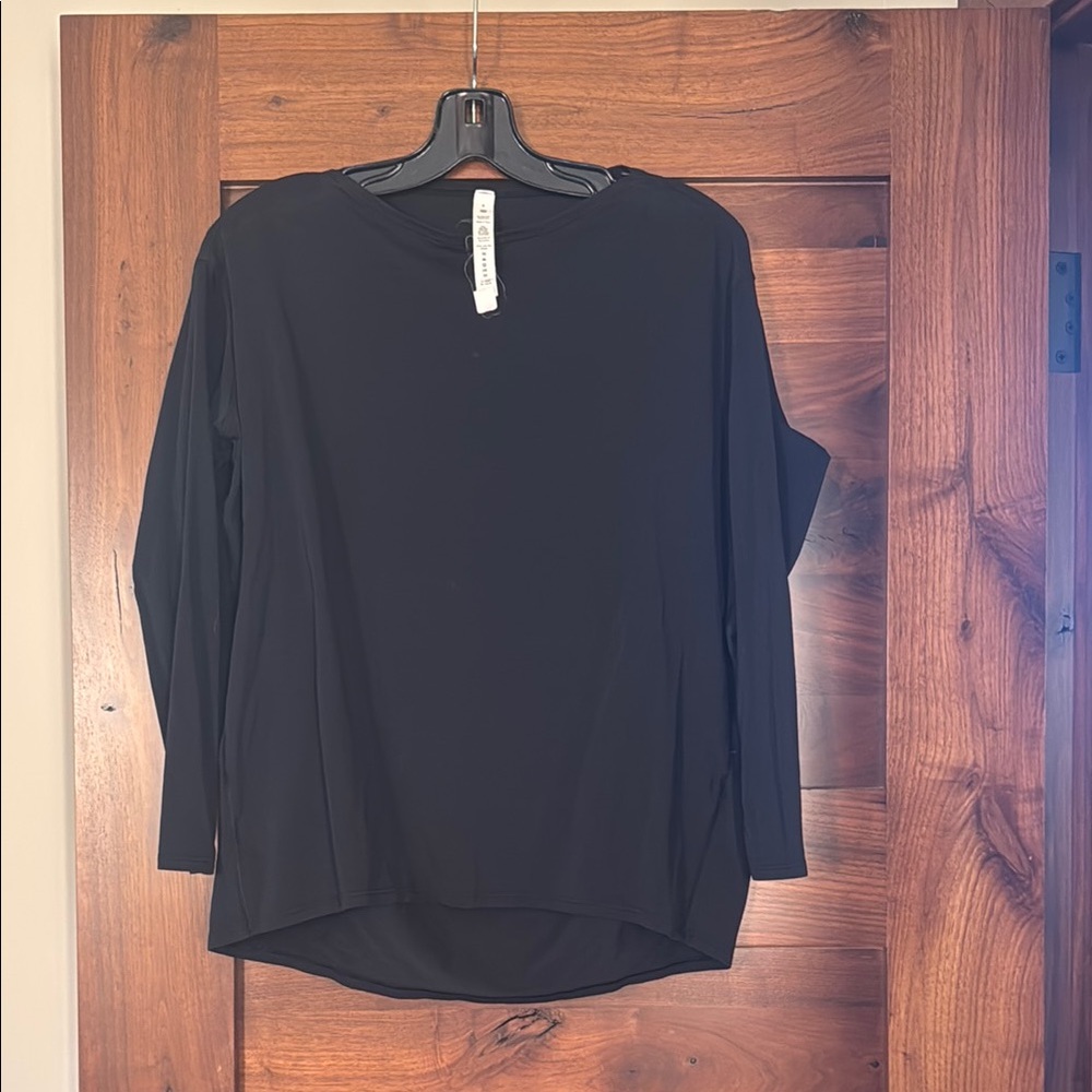 Black Lululemon 3/4 Sleeve Mandarin Collar Blouse